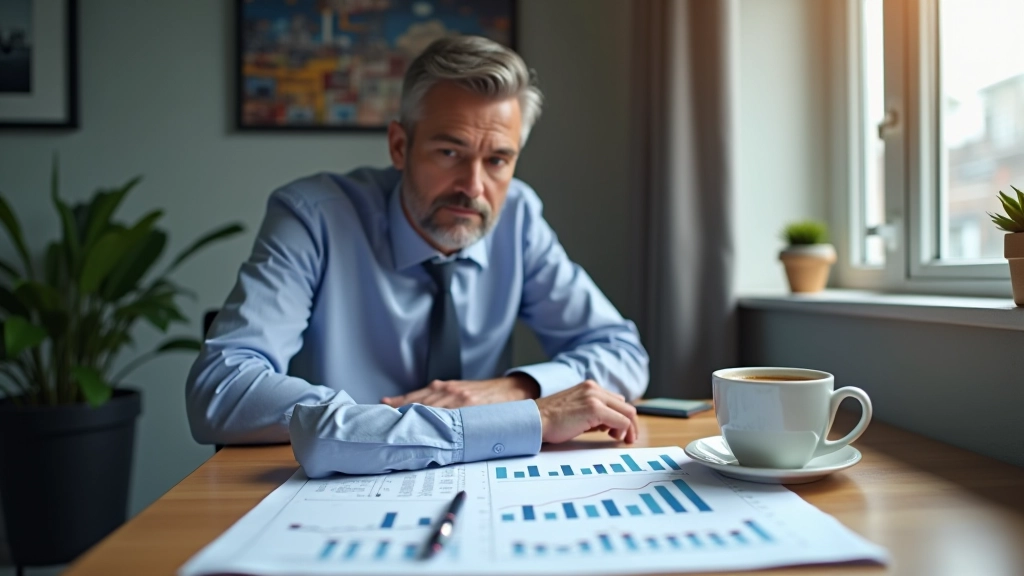 Investment professional analyzing key financial ratios for company performance evaluation and comparison