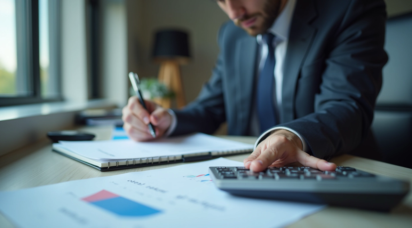 Financial analyst reviewing discounted cash flow valuation methodology and DCF calculations