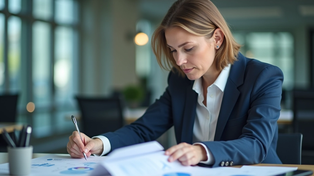 Person at desk with financial reports and calculator, working through DCF calculations